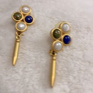 Y2K Vintage Gold Matte Dangling Pierced Earrings